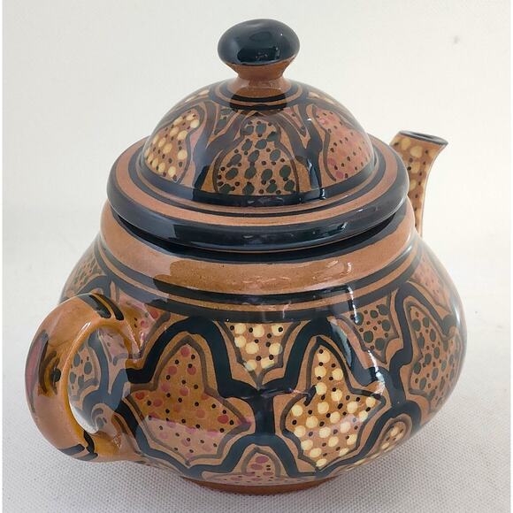 TEAPOT-TUNISIAN LE SOUK-Hand Painted-Mosaic Design-Holds 3 Cups - Picture 2 of 11